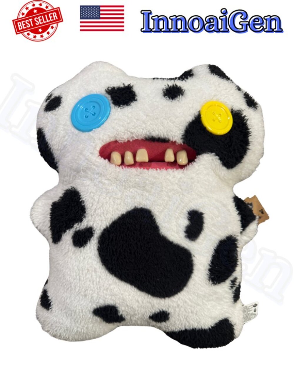Fuggler Gaptooth McGoo Plush Monster Cow Print Collectible Toy New With Tags